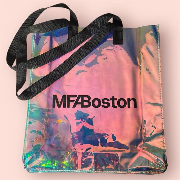 Museum of Fine Arts MFA Boston Iridescent Clear Transparent Tote Bag 12”x14” - Picture 1 of 6